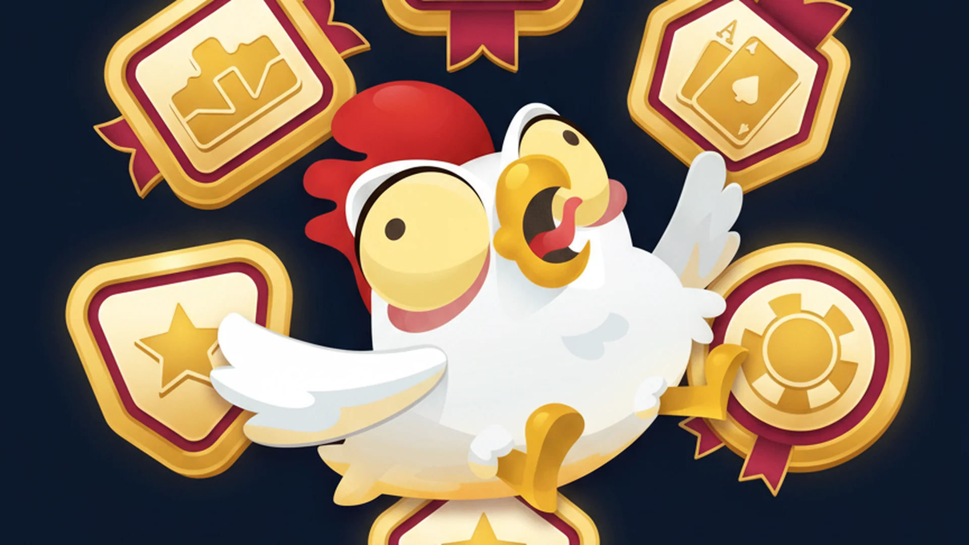 Casino-Lobby mit Chicken-Glücksspielen auf mehreren Bildschirmen
