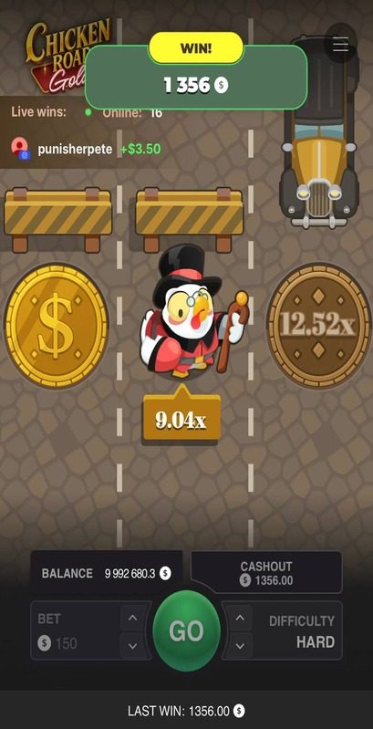 Chicken Road Gold Gameplay – Multiplikator steigt auf goldener Fahrbahn