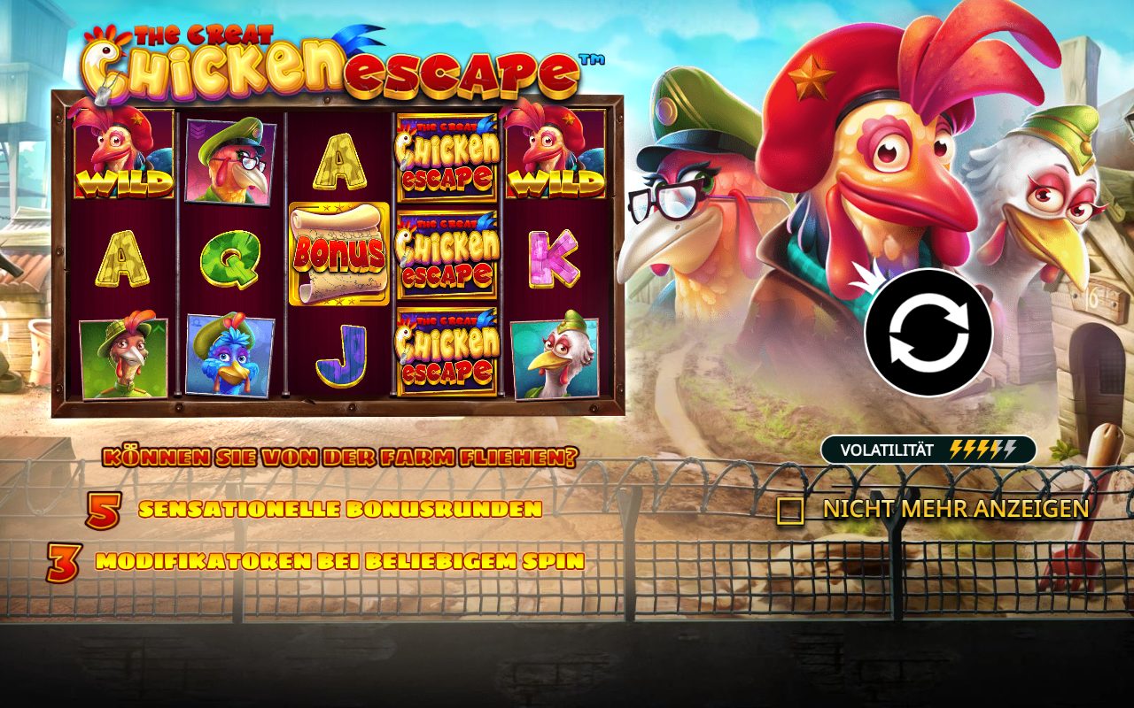 The Great Chicken Escape Screenshot – Pragmatic Play Video-Slot
